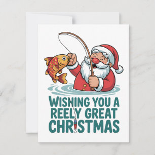Wishing You a Reely Great Christmas Funny Xmas Thank You Card