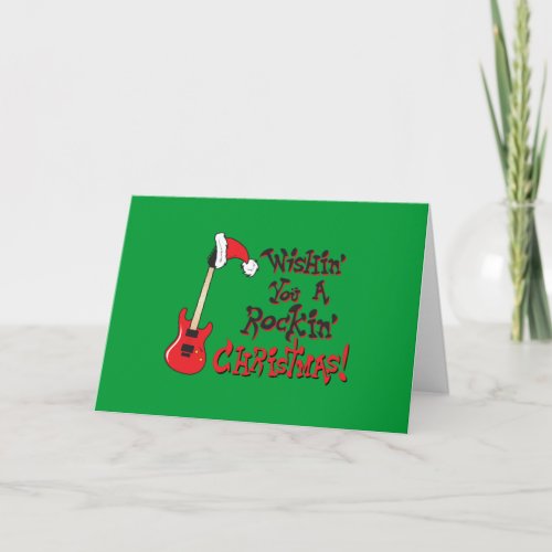 Wishing You a Rocking Christmas Clock Pillow Mugs Holiday Card