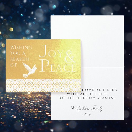 Wishing You a Season of Joy and Peace Holiday Foil Foil Card