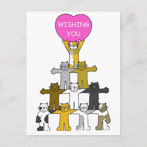 Wishing you a Speedy Recovery Cartoon Cats Postcard