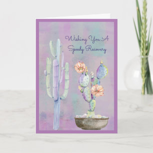 Wishing You A Speedy Recovery Watercolor Cactus Card