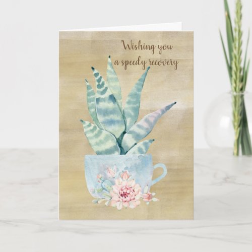 Wishing You A Speedy Recovery Watercolor Cactus Card