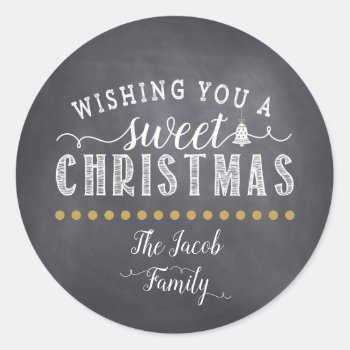 Wishing You A Sweet Christmas Sticker by SimplySweetParties at Zazzle