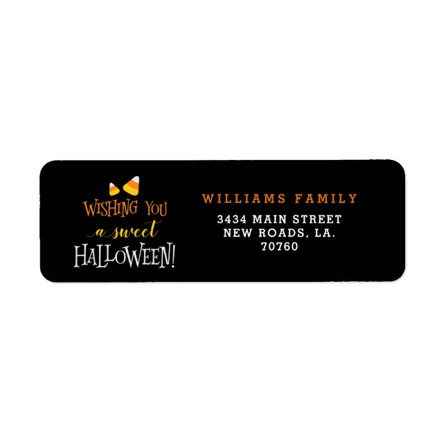 Wishing You A Sweet Halloween Label (Front)