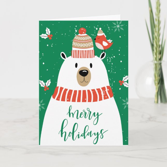 Wishing You a Very Beary Christmas Holiday Card (Front)