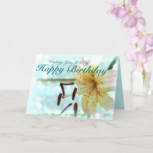 Wishing You A Very Happy Birthday Pink Tiger Lily Card