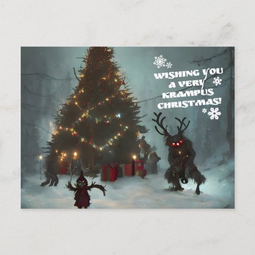 Wishing you A Very Krampus Christmas Postcard