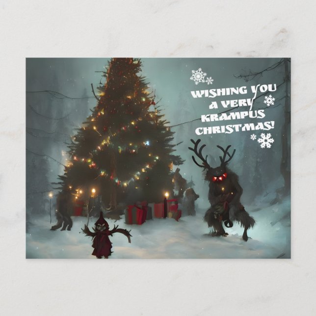 Wishing you A Very Krampus Christmas Postcard (Front)