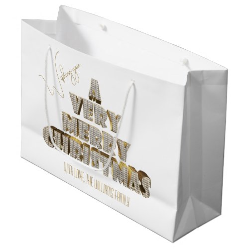 Wishing you A Very Merry Christmas Large Gift Bag