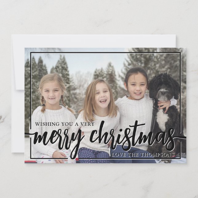 Wishing you a very Merry Christmas Photo Holiday Card (Front)