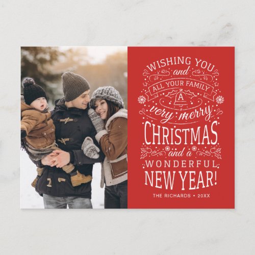 Wishing you a Very Merry Christmas Photo Postcard