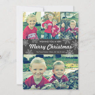 Wishing you a very Merry Christmas | snowflakes Holiday Card