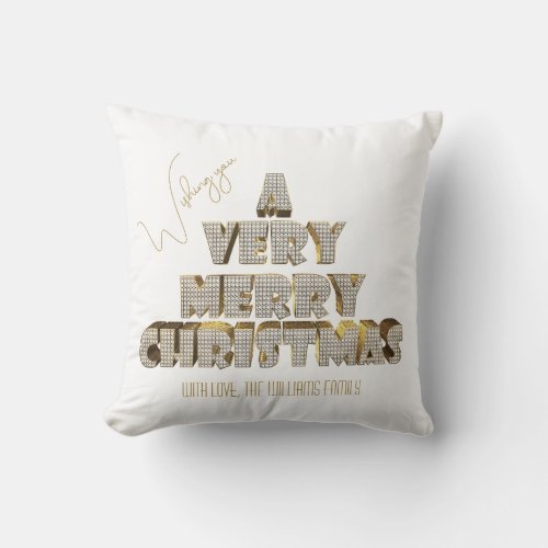 Wishing you A Very Merry Christmas Throw Pillow