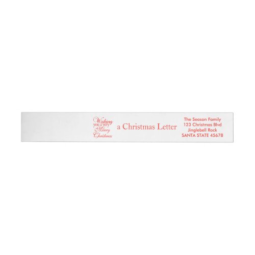 Wishing you a very merry Christmas Wrap Around Address Label