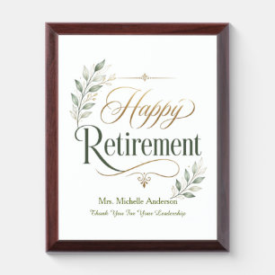 Wishing You A Wonderful Retirement Personalized  Award Plaque
