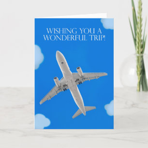 Wishing You A Wonderful Trip Airplane in the Sky Holiday Card