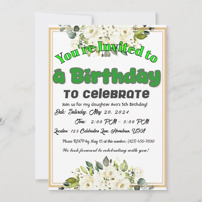 Wishing You a Year Full of Joy! Invitation (Front)