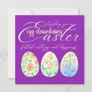 Wishing You An Egg-straordinary Easter Floral Holiday Card