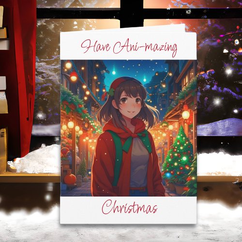 Wishing You Ani_mazing Christmas Anime Pun Card