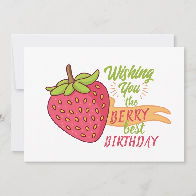 Wishing you berry best birthday invitation (Front)