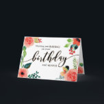 Wishing you Blessings on your Birthday and Always  Card<br><div class="desc">Let someone know how special they are with this unique card, featuring the message, "Wishing you blessings on your birthday and always." Design is accented with elegant watercolor floral border on all sides. Inside has this fully editable message but can be customized with your own message. Inside Top: Today is...</div>