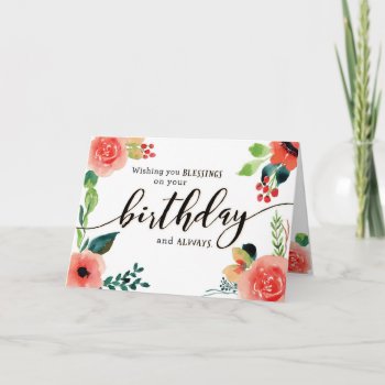 Wishing You Blessings On Your Birthday And Always  Card by CC_ChristianWoman at Zazzle