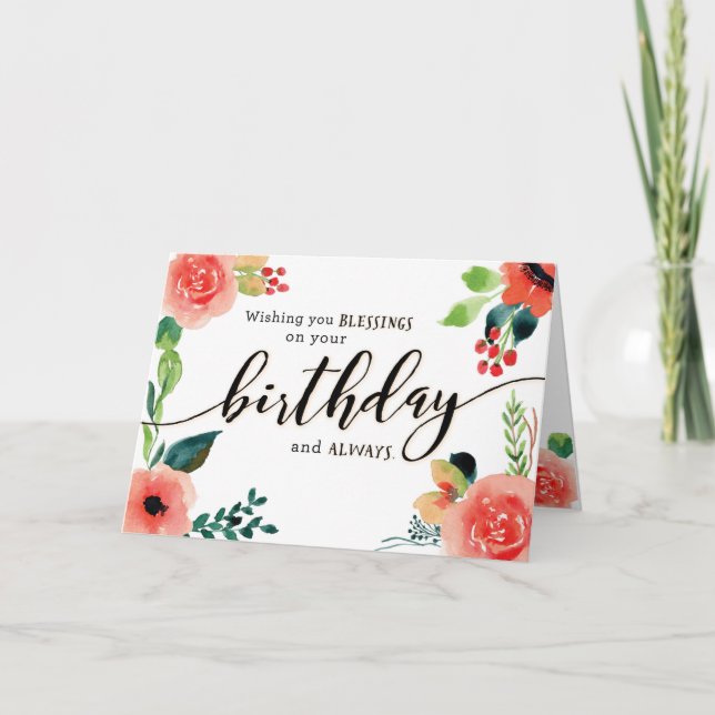 Wishing you Blessings on your Birthday and Always  Card (Front)