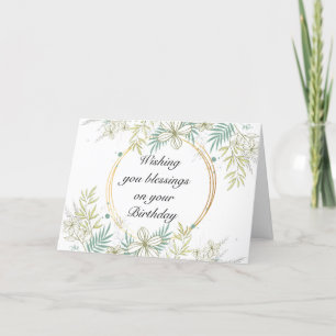 “Wishing You Blessings on Your Birthday” Note Card