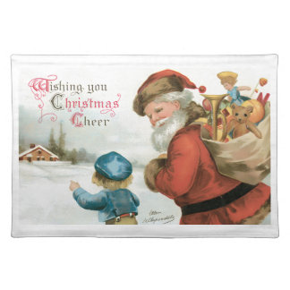 Wishing You Christmas Cheer by Ellen Clapsaddle Cloth Placemat