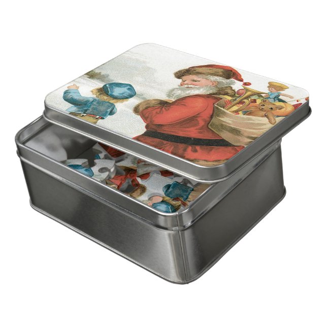 Wishing You Christmas Cheer by Ellen Clapsaddle Jigsaw Puzzle (Lid Open)