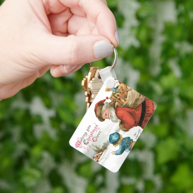 Wishing You Christmas Cheer by Ellen Clapsaddle Keychain (Hand)