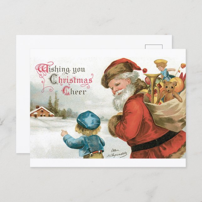 Wishing You Christmas Cheer by Ellen Clapsaddle Postcard (Front/Back)
