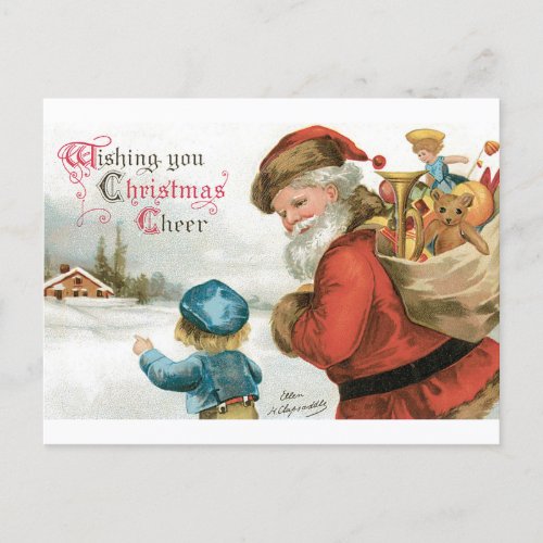 Wishing You Christmas Cheer by Ellen Clapsaddle Postcard