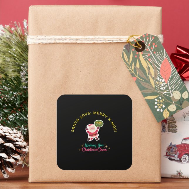 Wishing You Christmas Cheer Square Sticker (Holiday)