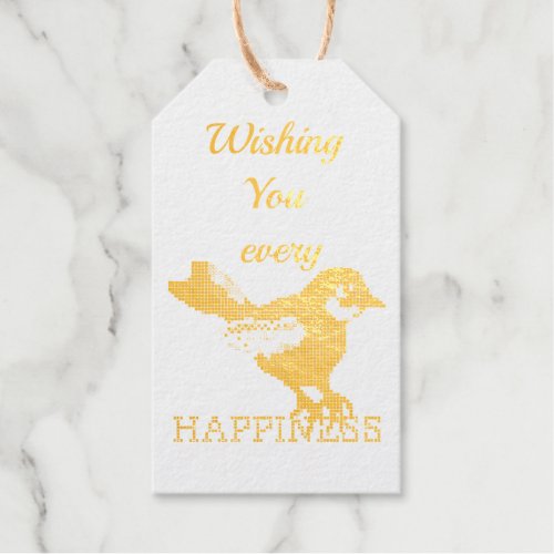 Wishing you every happiness foil gift tags