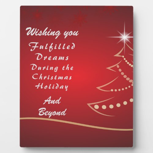 Wishing You Fulfilled Dreams for Christmas Season Plaque