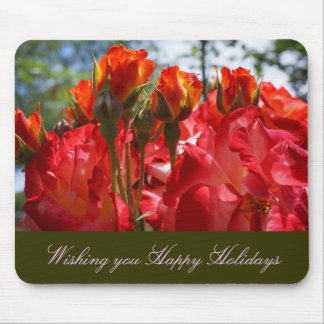Wishing you Happy Holidays gifts Rose mousepads