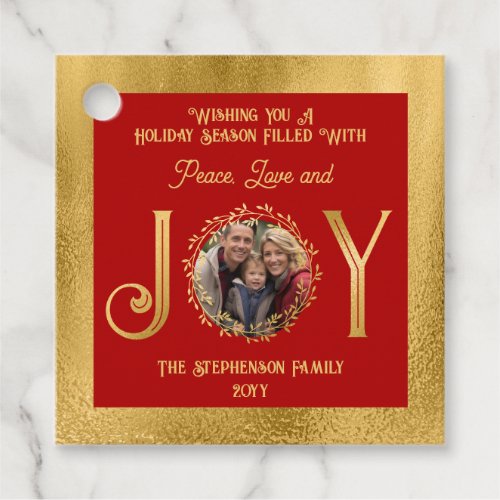 Wishing You Holiday Season Peace Love and Joy Gift Favor Tags