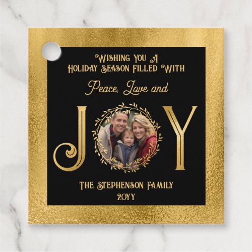 Wishing You Holiday Season Peace Love and Joy Gift Favor Tags