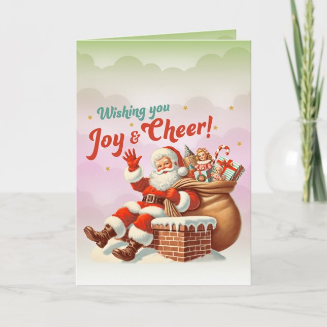 Wishing You Joy and Cheer Christmas Holiday Card (Front)