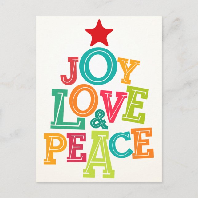 Wishing you Joy, Love & Peace this season! Holiday Postcard (Front)