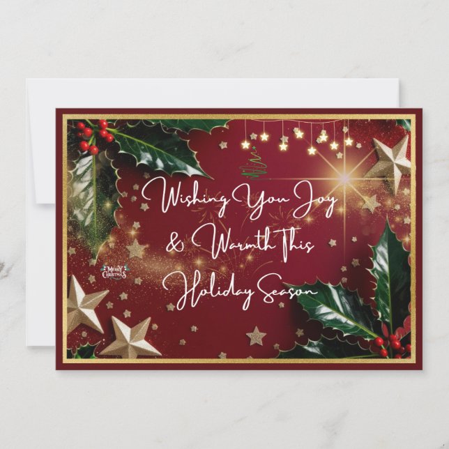 "Wishing You Joy & Warmth" Christmas Card (Front)
