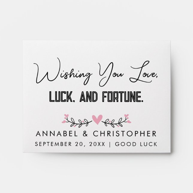 Wishing You Love, Luck, and Fortune Wedding Lotto Envelope (Front)