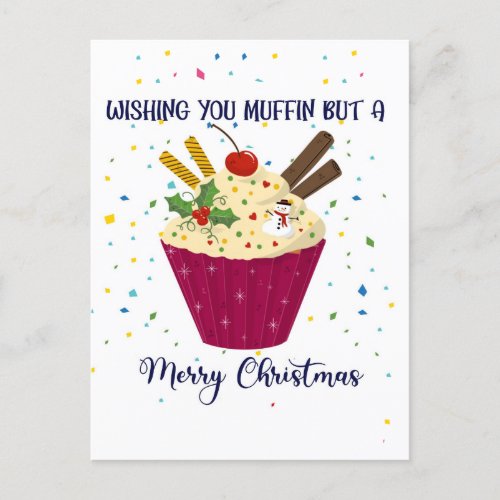 wishing you muffin but a Merry christmas Card