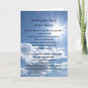 Wishing You Peace, As You Recover (longer version) Card