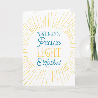 Wishing You Peace, Light and Latkes Hanukkah Card