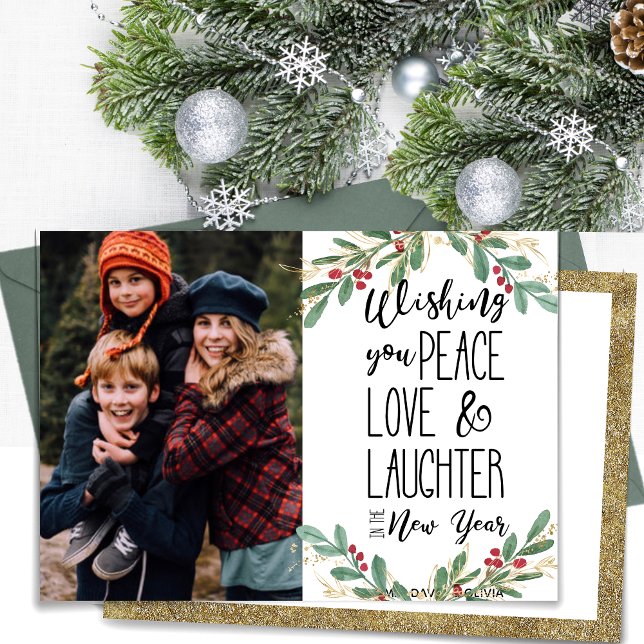 Wishing You Peace Love Laughter | New Year Holiday Card (Creator Uploaded)