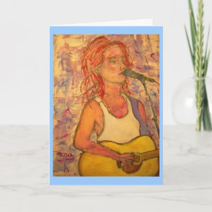wishing you peace on earth Acoustic Girl Holiday Card
