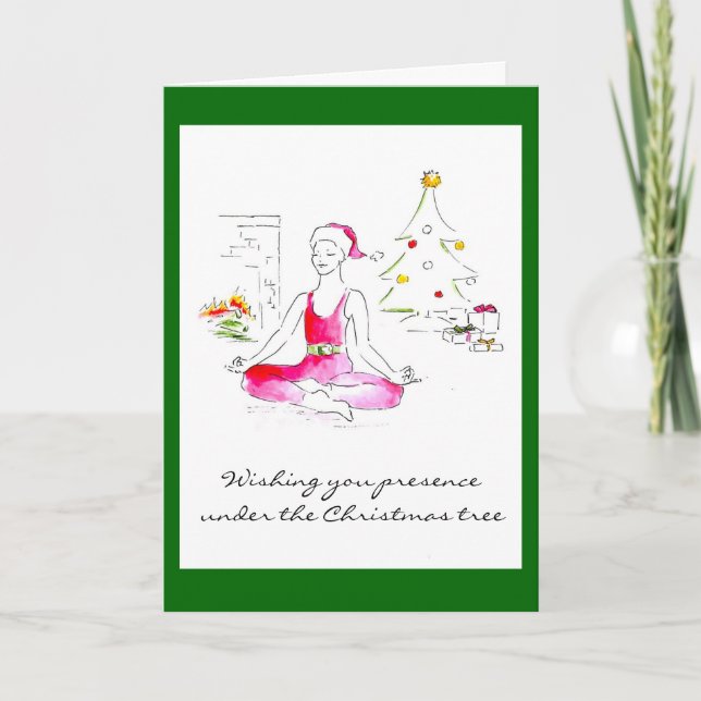 Wishing you presence under the Christmas tree Holiday Card (Front)