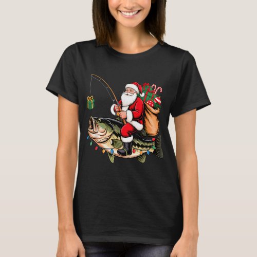 Wishing You Reel Nice Fishmas Funny Bass Fishing C T-Shirt
